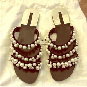 Zara Pearl Sandals size 9